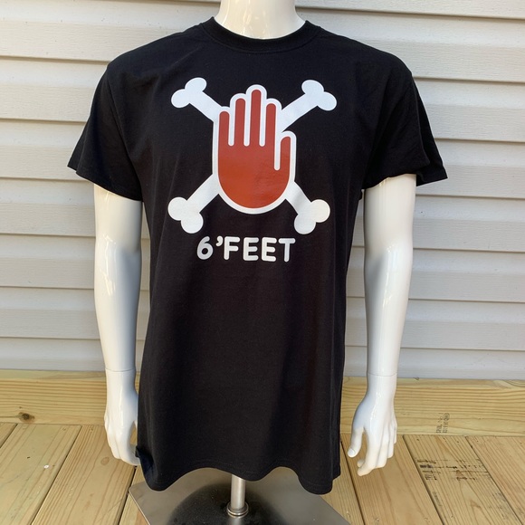 6’ FEET Hand And Cross Bones Tee Shirt - Picture 2 of 8